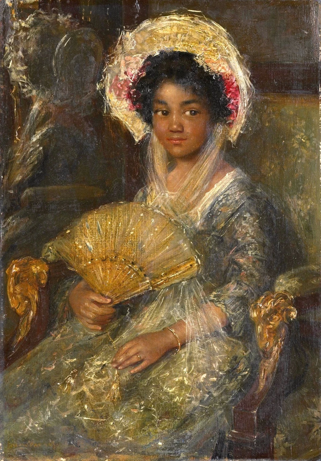 Mulatta con ventaglio